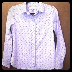 J. Crew Lavender Polka Dot Button Down Shirt
